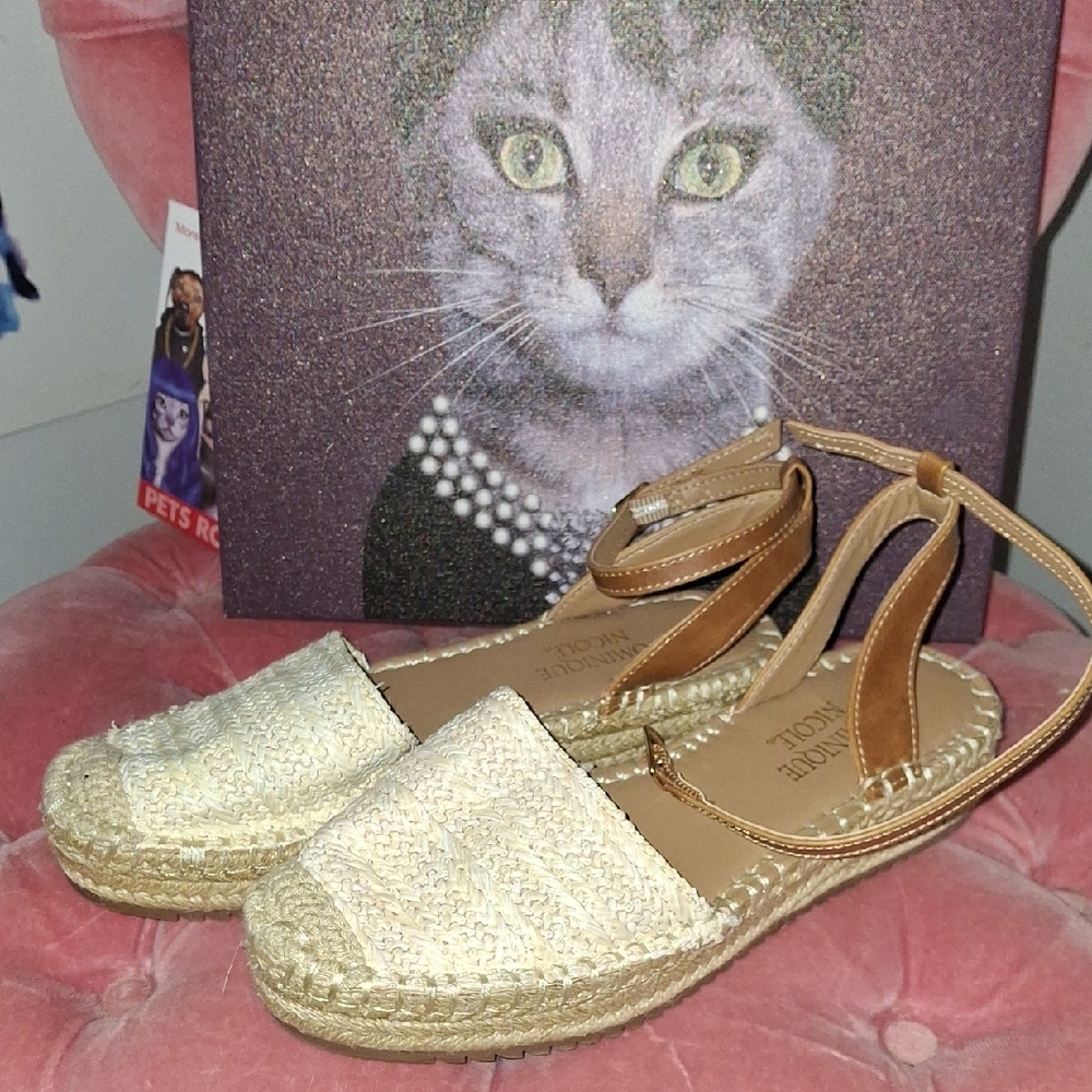 Madewell Tan and Cream Espadrille Shoes with Slingback